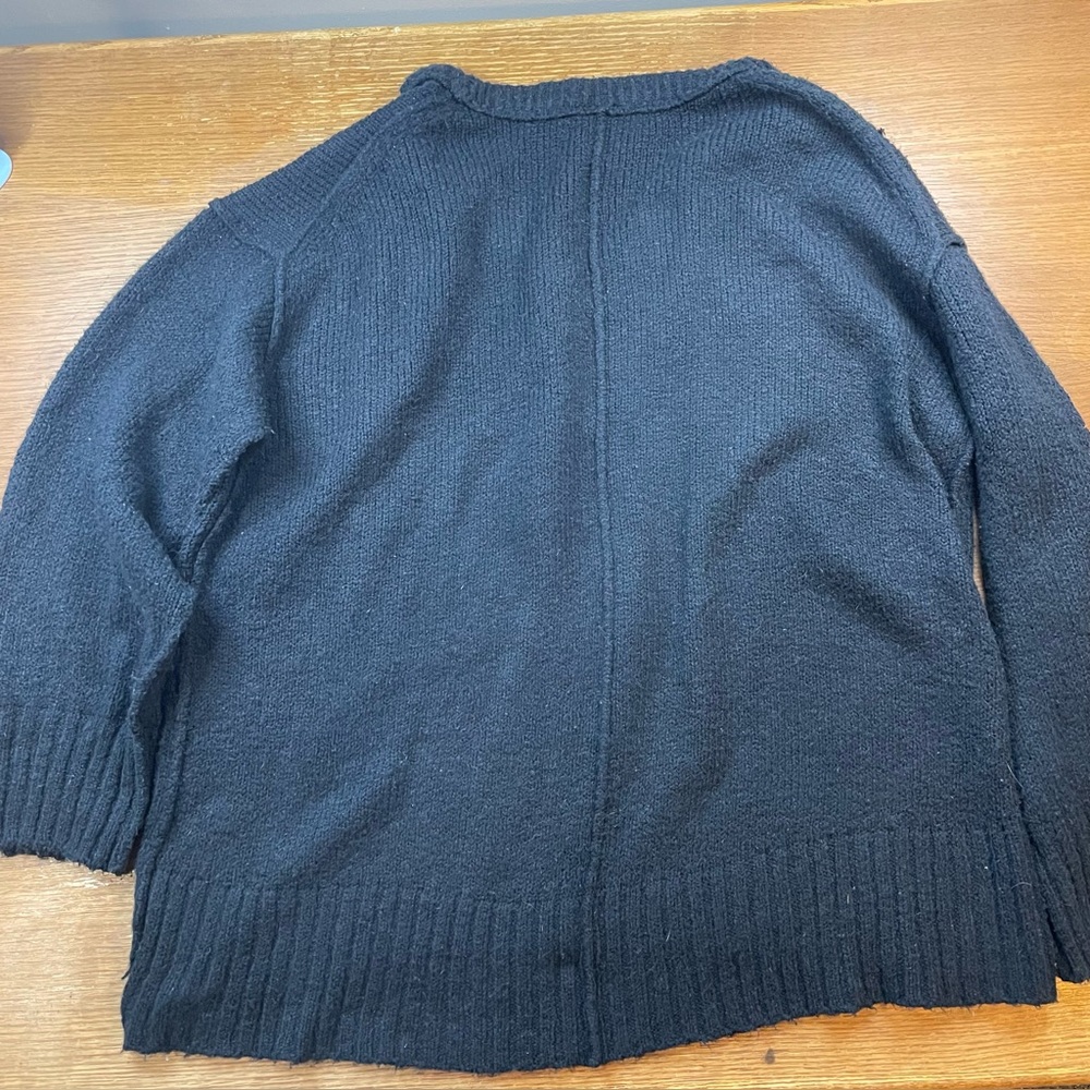 Free People Sweater Revolve Brookside Tunic Women’s Small Oversized Black Baggy - Picture 10 of 11
